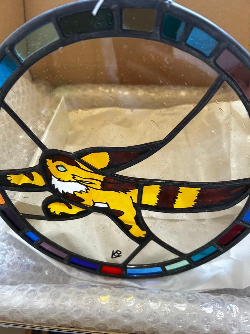 ジブリ美術館限定　ステンドグラス 窓飾り　風を追って