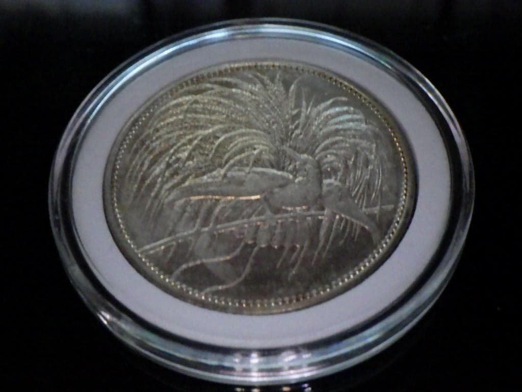 ニューギニア極楽鳥５マルク銀貨 【銀貨保証】アンティーク M24081506