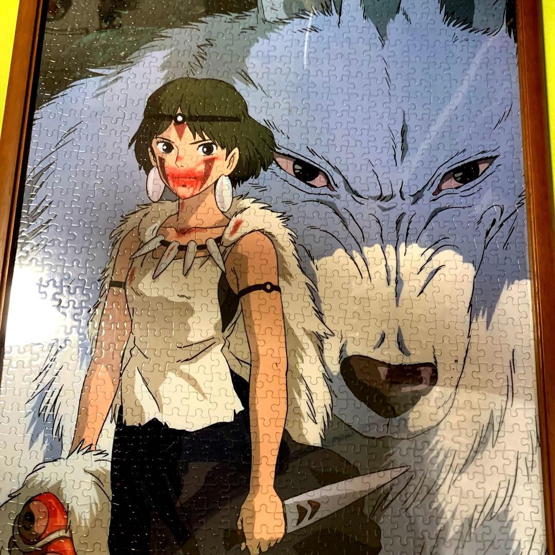 ジブリ　もののけ姫「犬神モロとサン」1000ピースパズル【完成品】