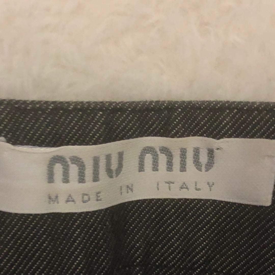 miumiu ミュウミュウ　台形スカート　ひざ丈　ミニスカート　グレー　42