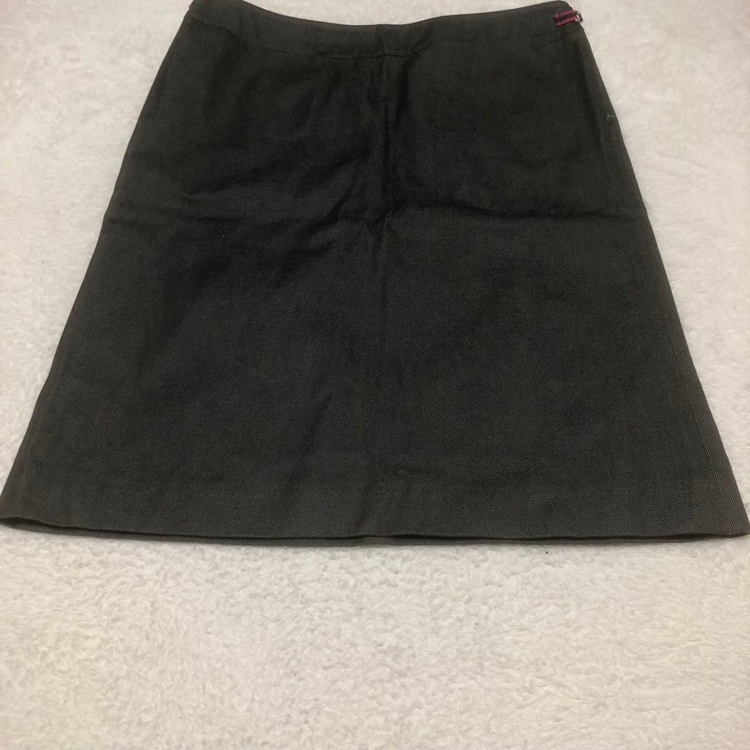 miumiu ミュウミュウ　台形スカート　ひざ丈　ミニスカート　グレー　42