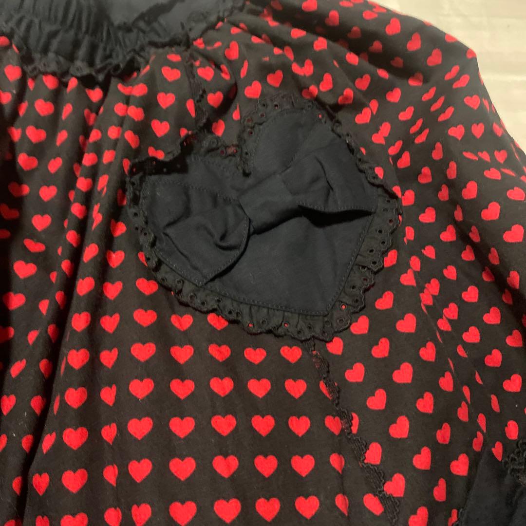 Angelic Pretty ハート柄フレアスカート 赤と黒