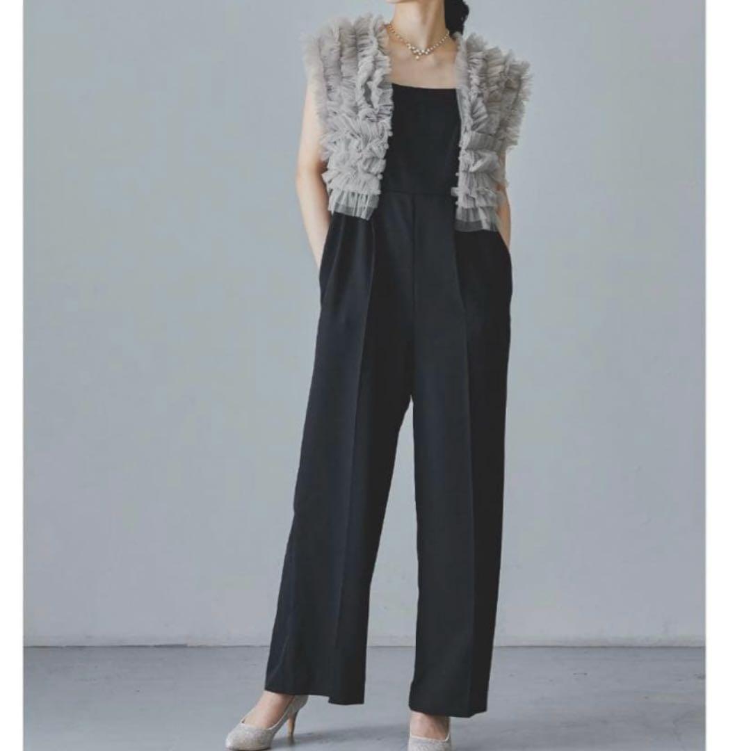 【新品✨️】niana チュールベスト&オールインワン パンツドレス ブラウン M