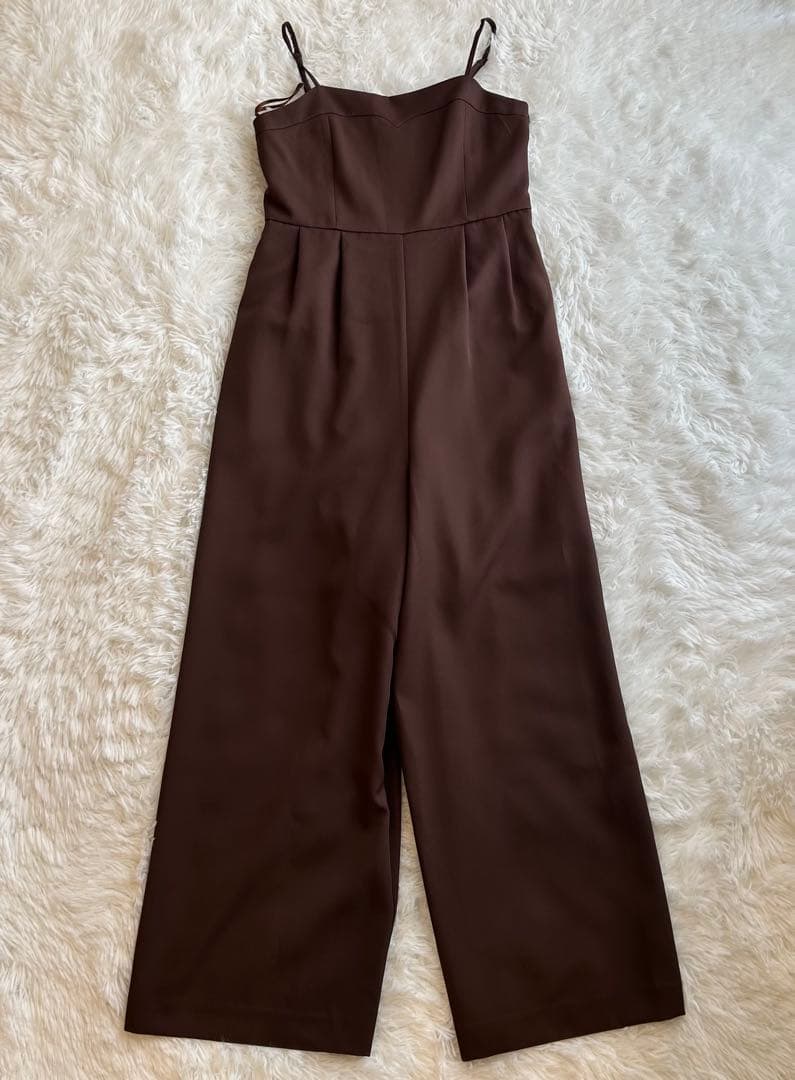 【新品✨️】niana チュールベスト&オールインワン パンツドレス ブラウン M