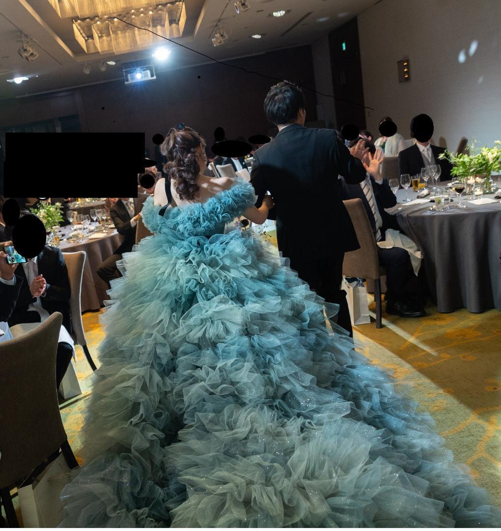 【すみさん専用】YNS WEDDING 青いフリルのウェディングドレス