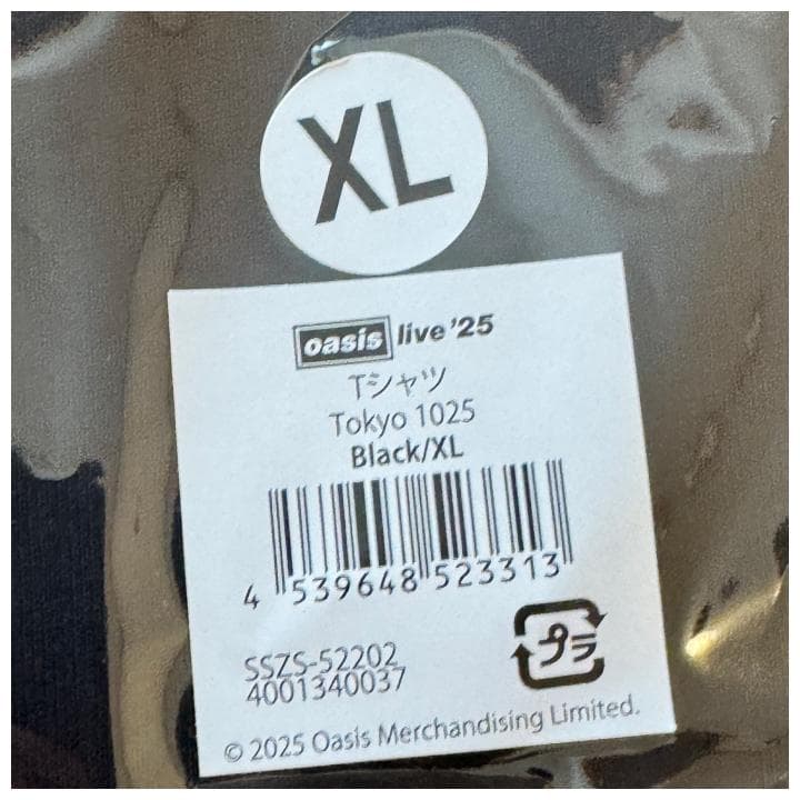 新品 1025 XLサイズ Oasis live25 江戸紫 Tシャツ おまけ付