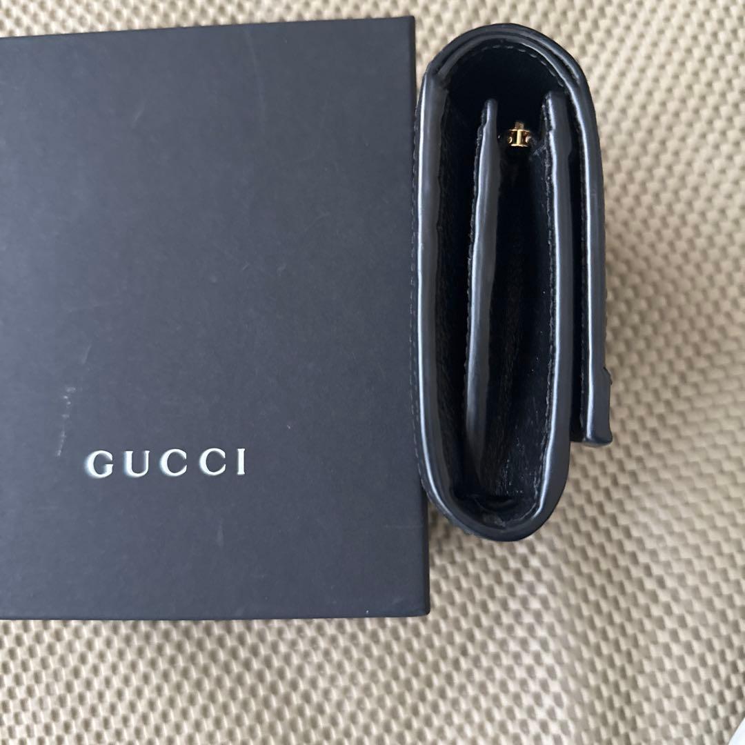 GUCCI GGロゴ 二つ折り財布 ブラック