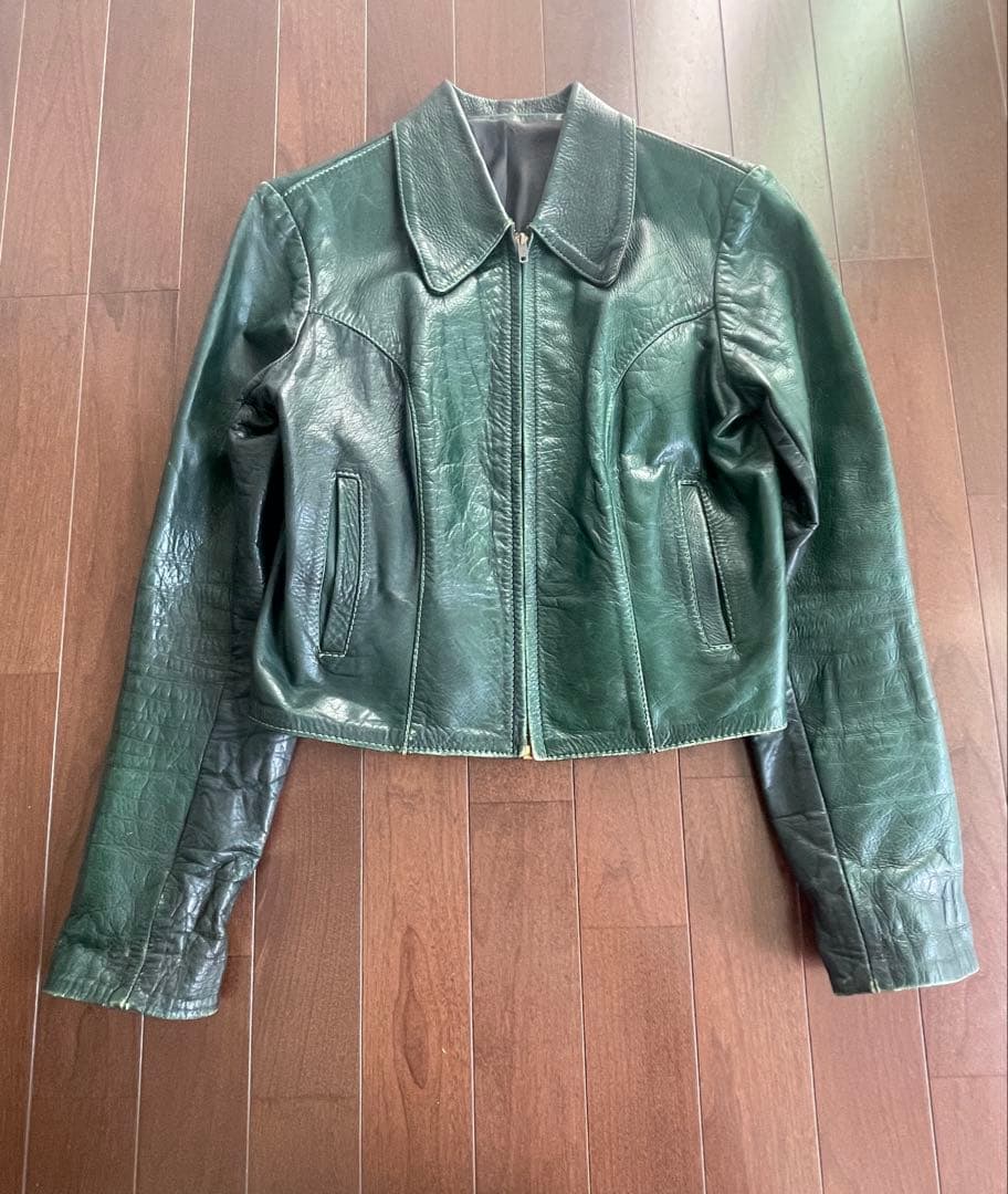 ヴィンテージ70'sレザージャケット glasswater革タグeastwest