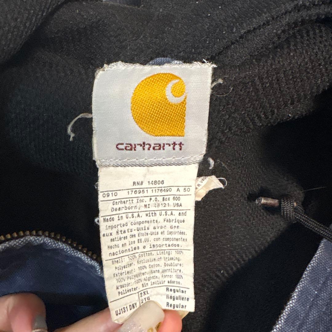 carhartt フード付きベスト ネイビー ダックベスト