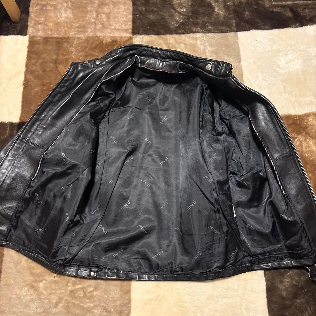 schott ブラックレザージャケット シングルライダース