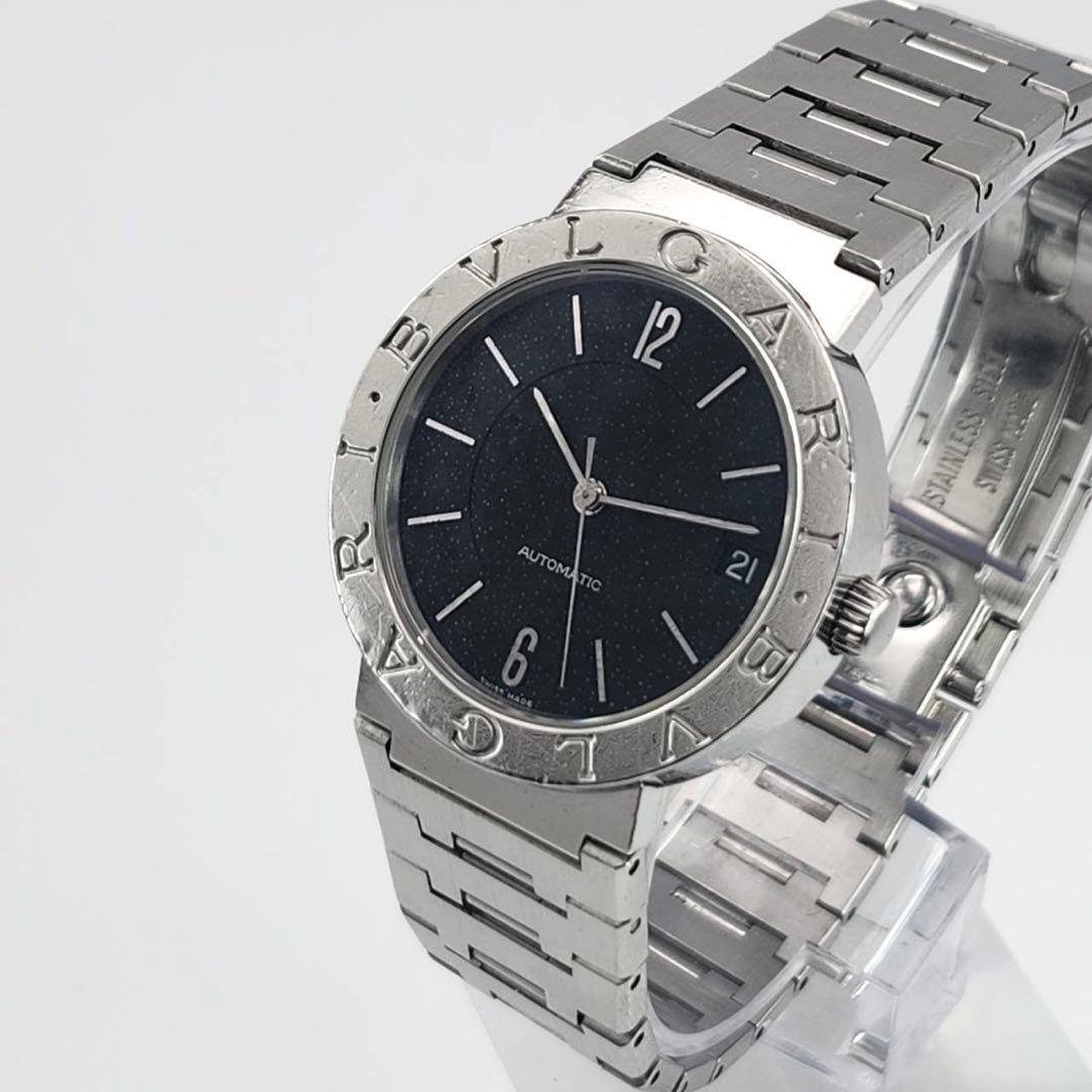BVLGARI BB33SS 自動巻き　腕時計　メンズ　シルバー　ブラック文字盤