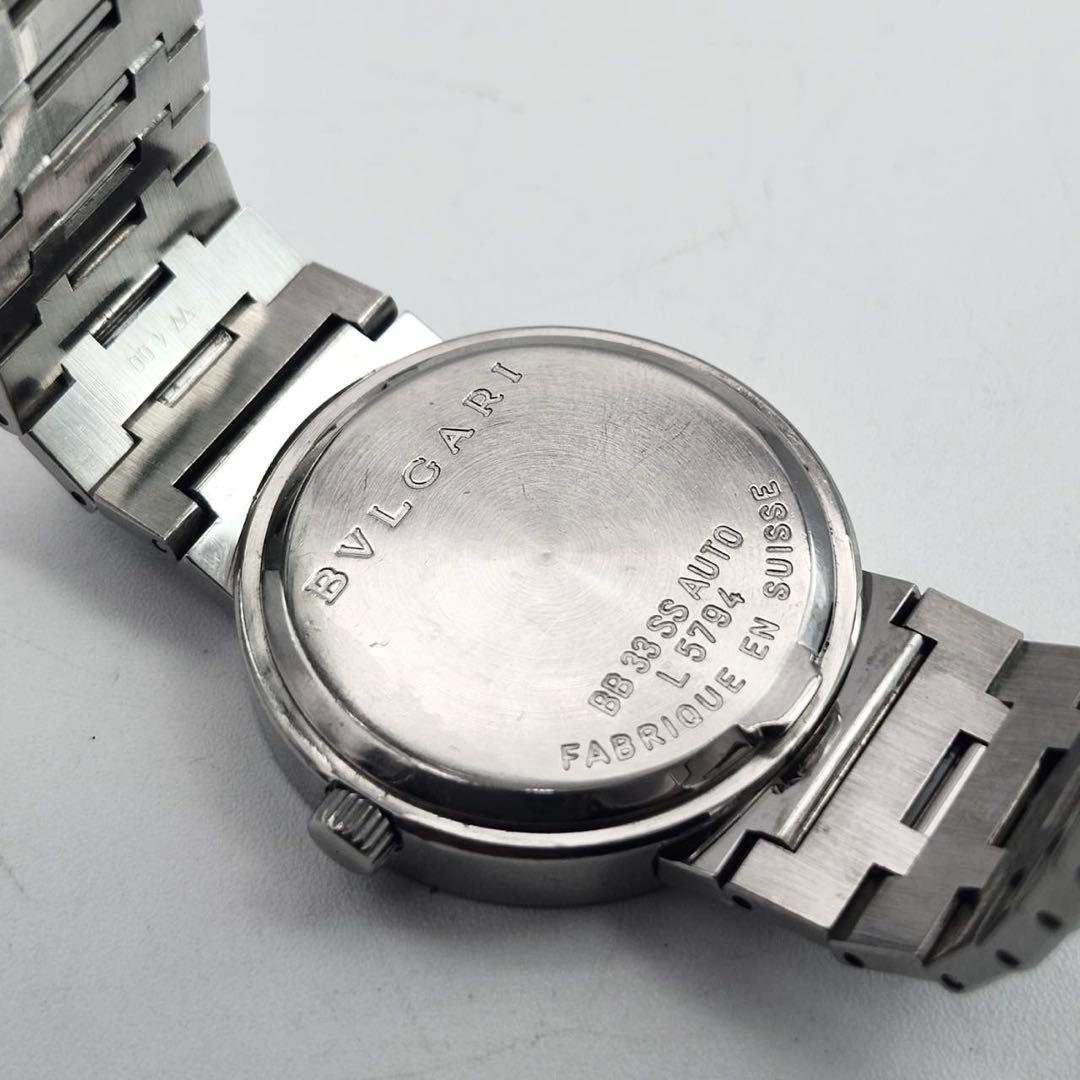 BVLGARI BB33SS 自動巻き　腕時計　メンズ　シルバー　ブラック文字盤