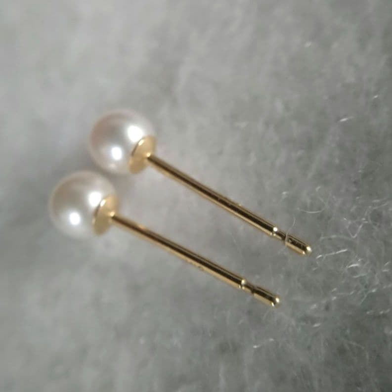 【美品】エテ K18 YG パール ピアス ete 現行品