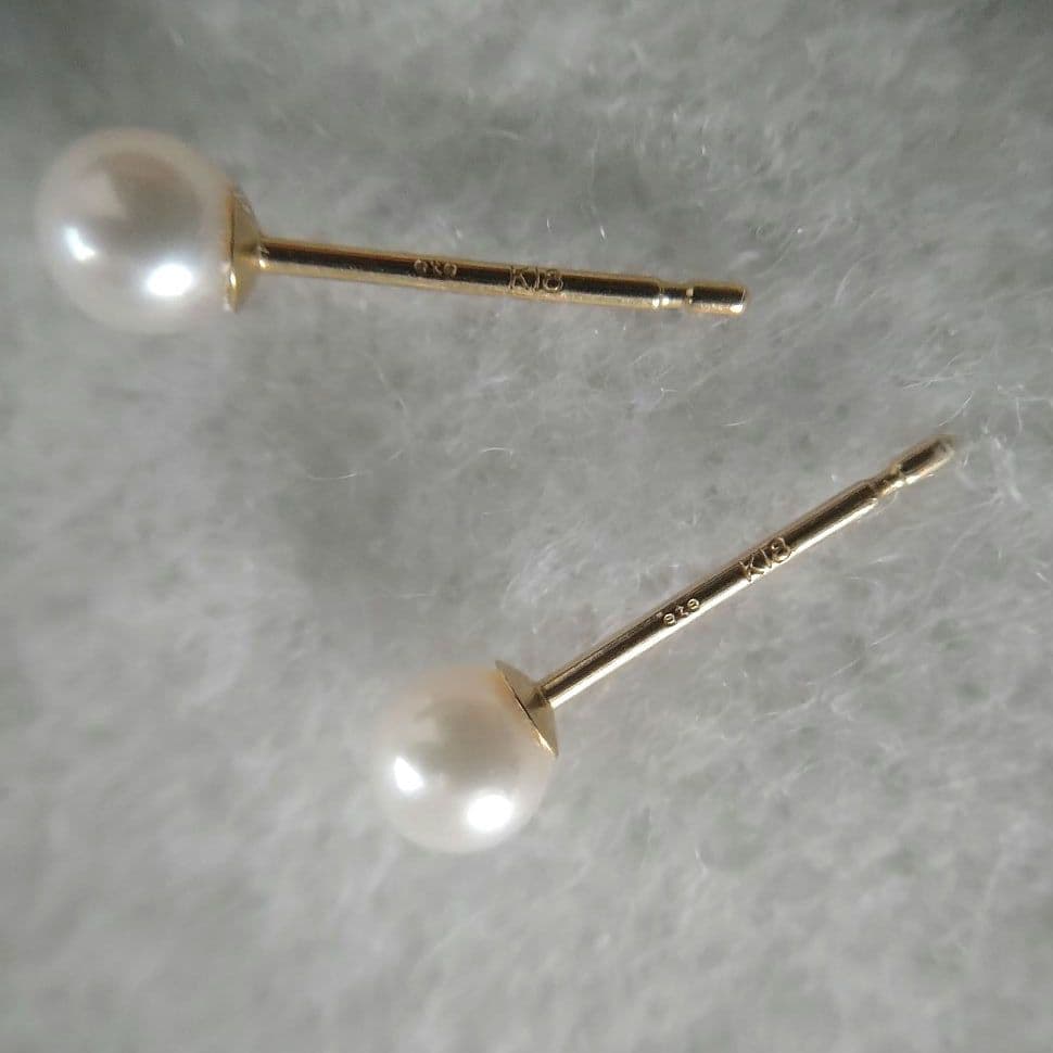 【美品】エテ K18 YG パール ピアス ete 現行品