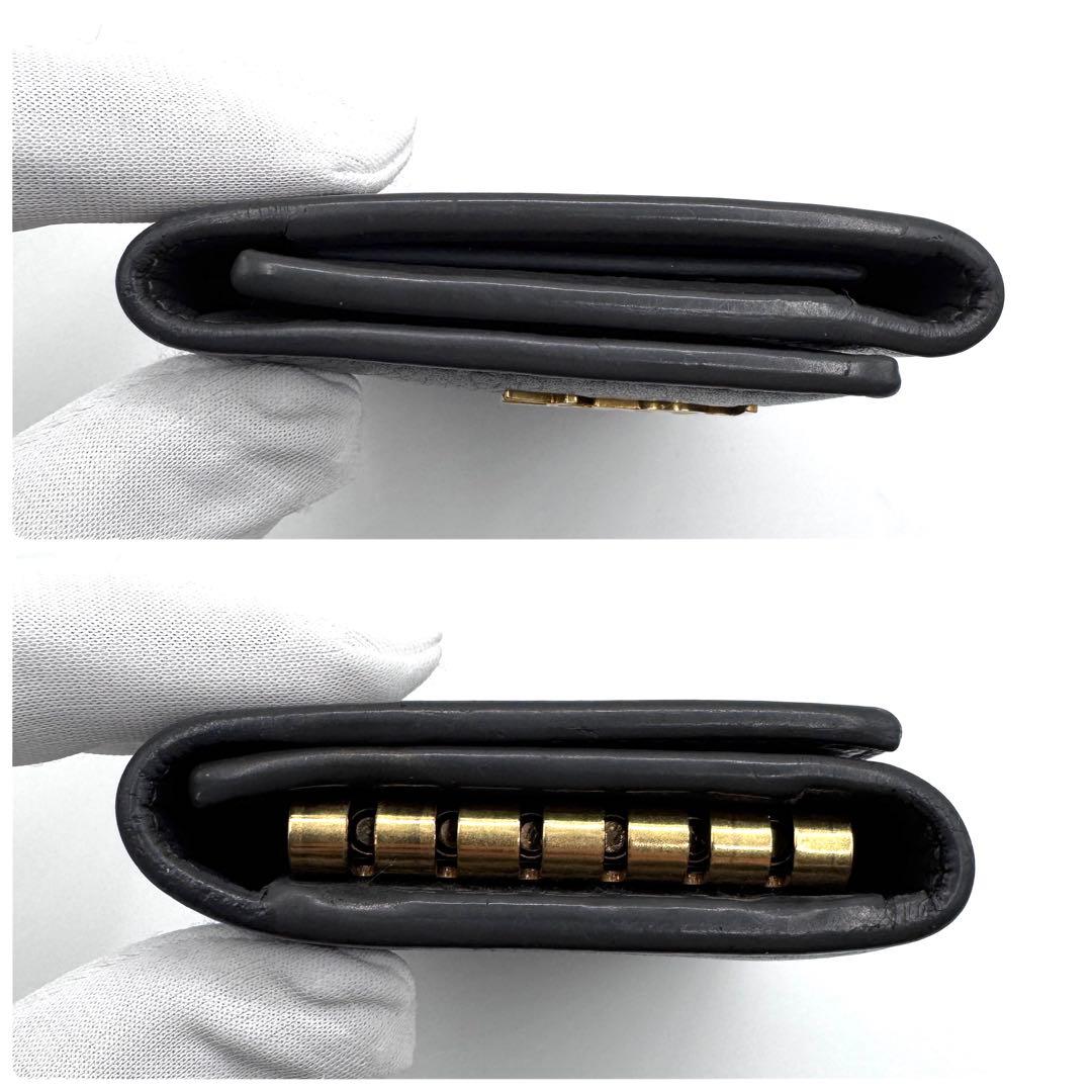 美品✨サンローラン　6連　キーケース　キーリング　カサンドラ　金ロゴ　グレー