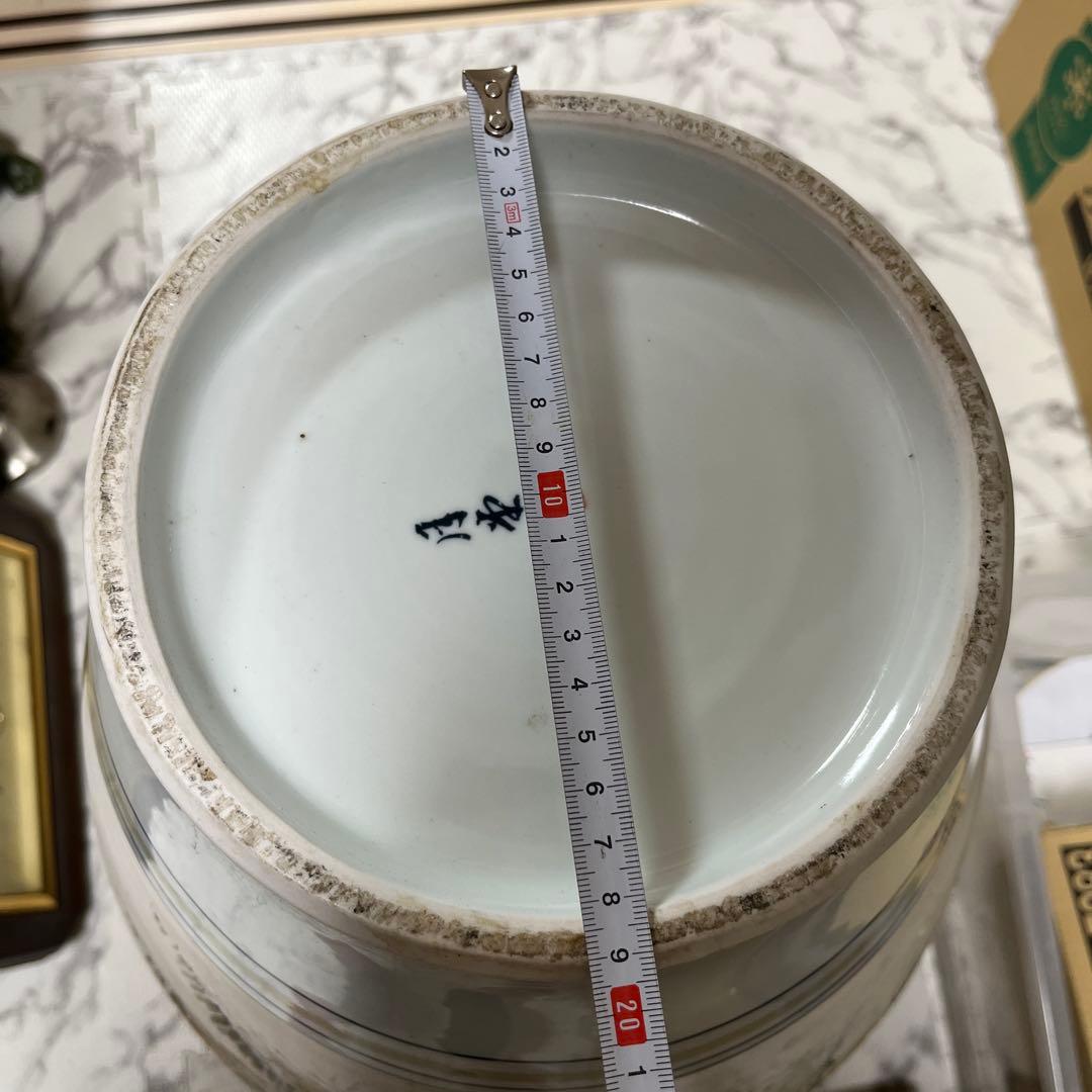 四季山水画装飾の陶器花瓶　白磁韓国　MONSTER 骨董品　美術品　限定品