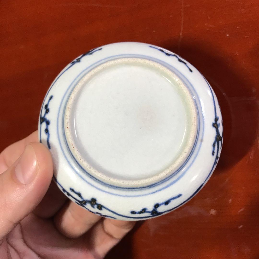 古伊万里色絵豆皿無傷伊万里鶴丸珍品変わり図