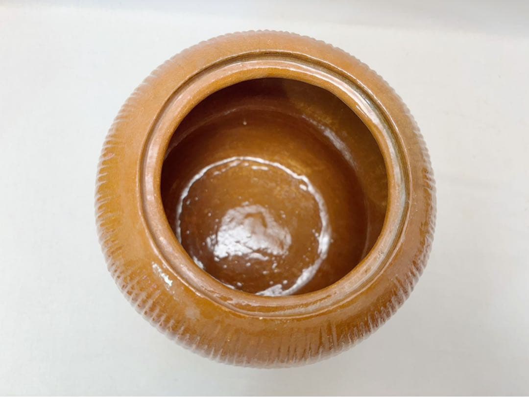 ほぼ未使用 茶道具 飴釉水指 陶印 寿 小槌蓋 水屋道具 水差し 木箱