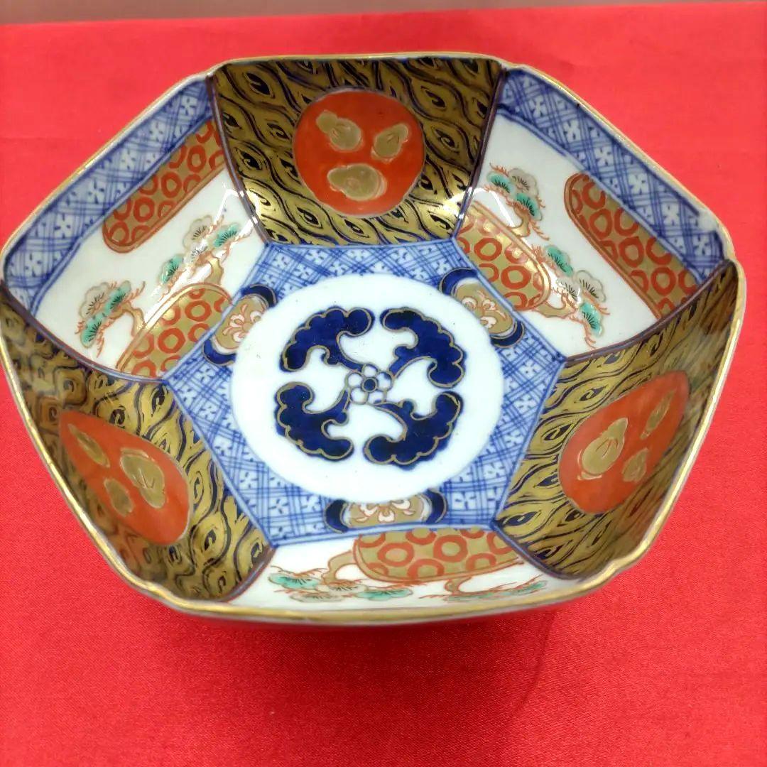 大聖寺伊万里焼　九谷焼　古九谷　金彩　五彩錦手　小皿　小鉢　なます皿　5客　①