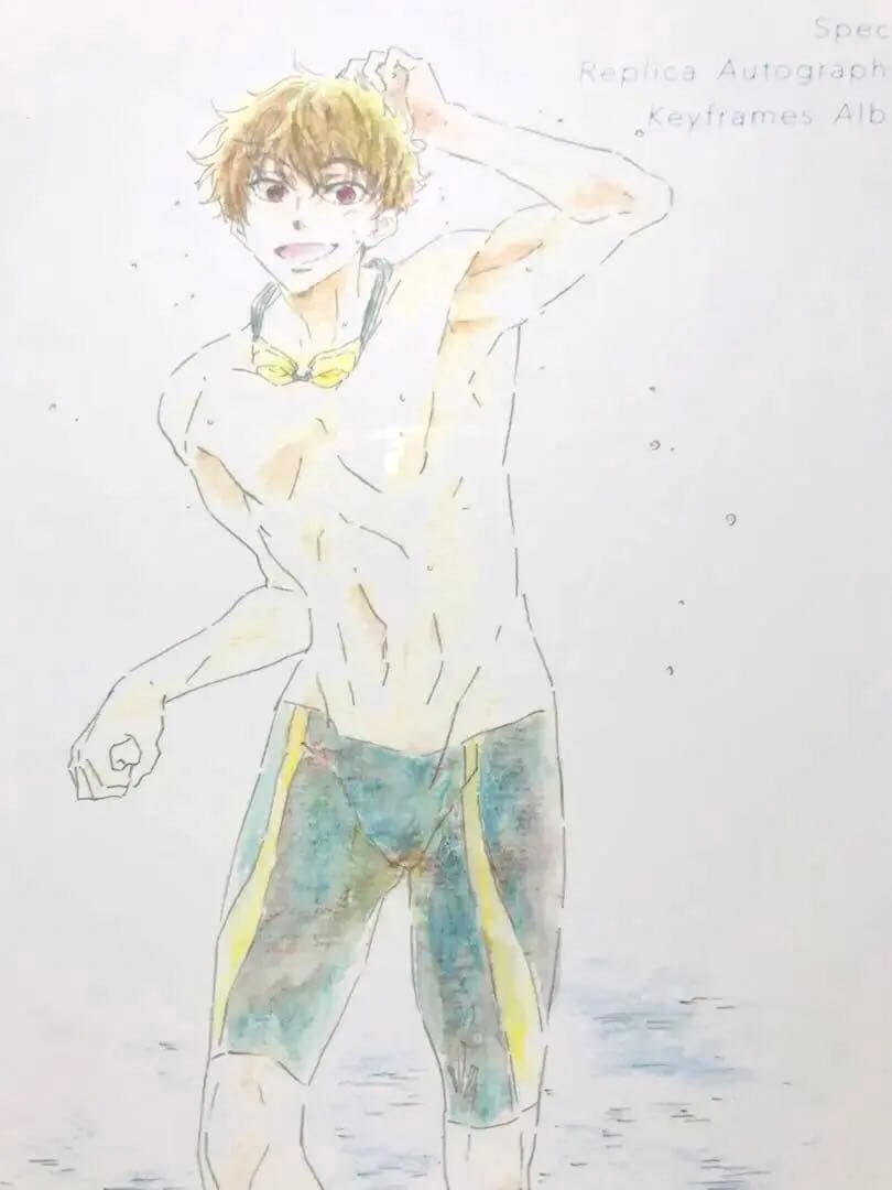 ◎美品◎七瀬遙 橘真琴 桐嶋郁弥 椎名旭【複製原画色紙アルバム】ハイ☆スピード！