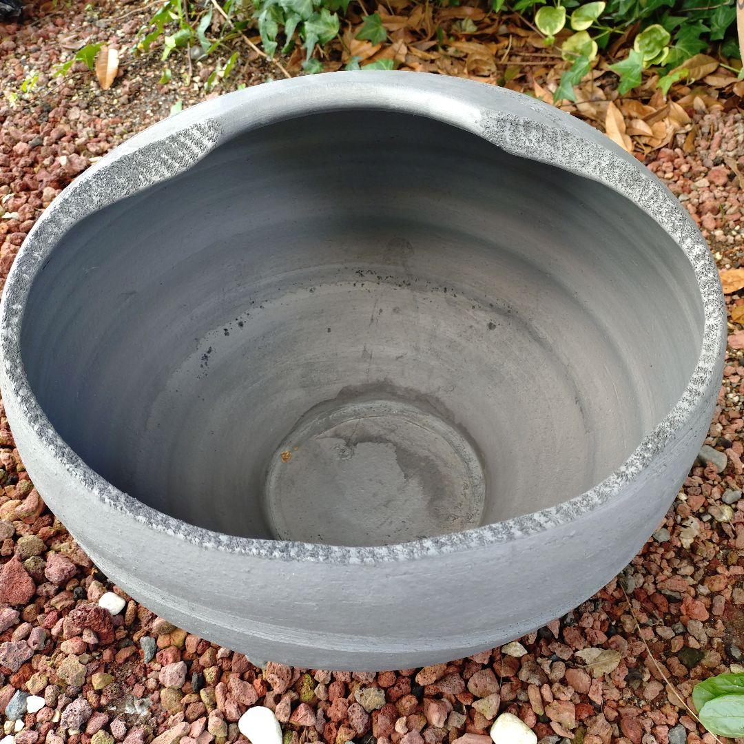 三河焼　陶器　丸壺型めだか鉢　睡蓮鉢　40cm