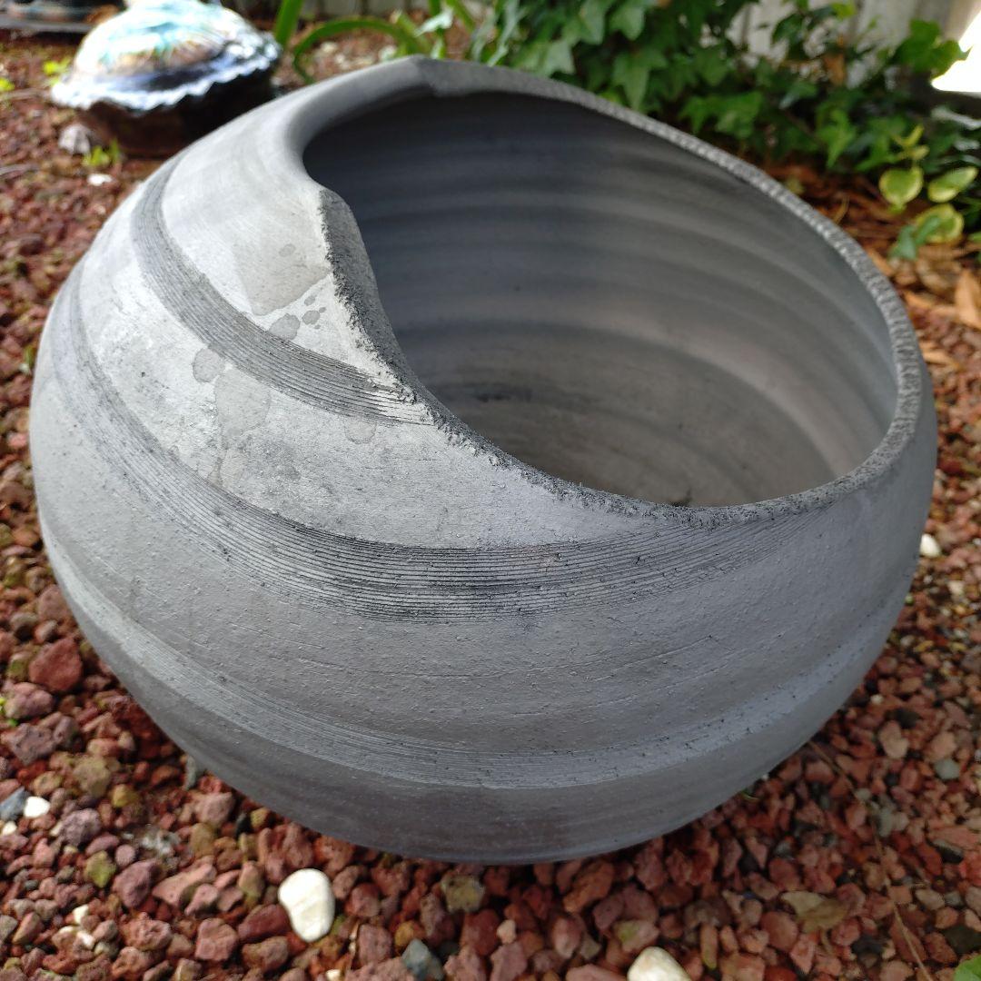 三河焼　陶器　丸壺型めだか鉢　睡蓮鉢　40cm
