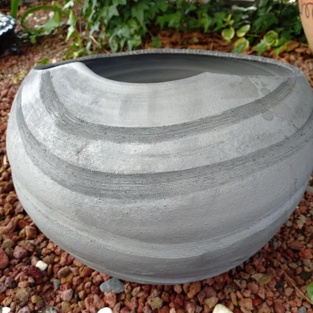 三河焼　陶器　丸壺型めだか鉢　睡蓮鉢　40cm