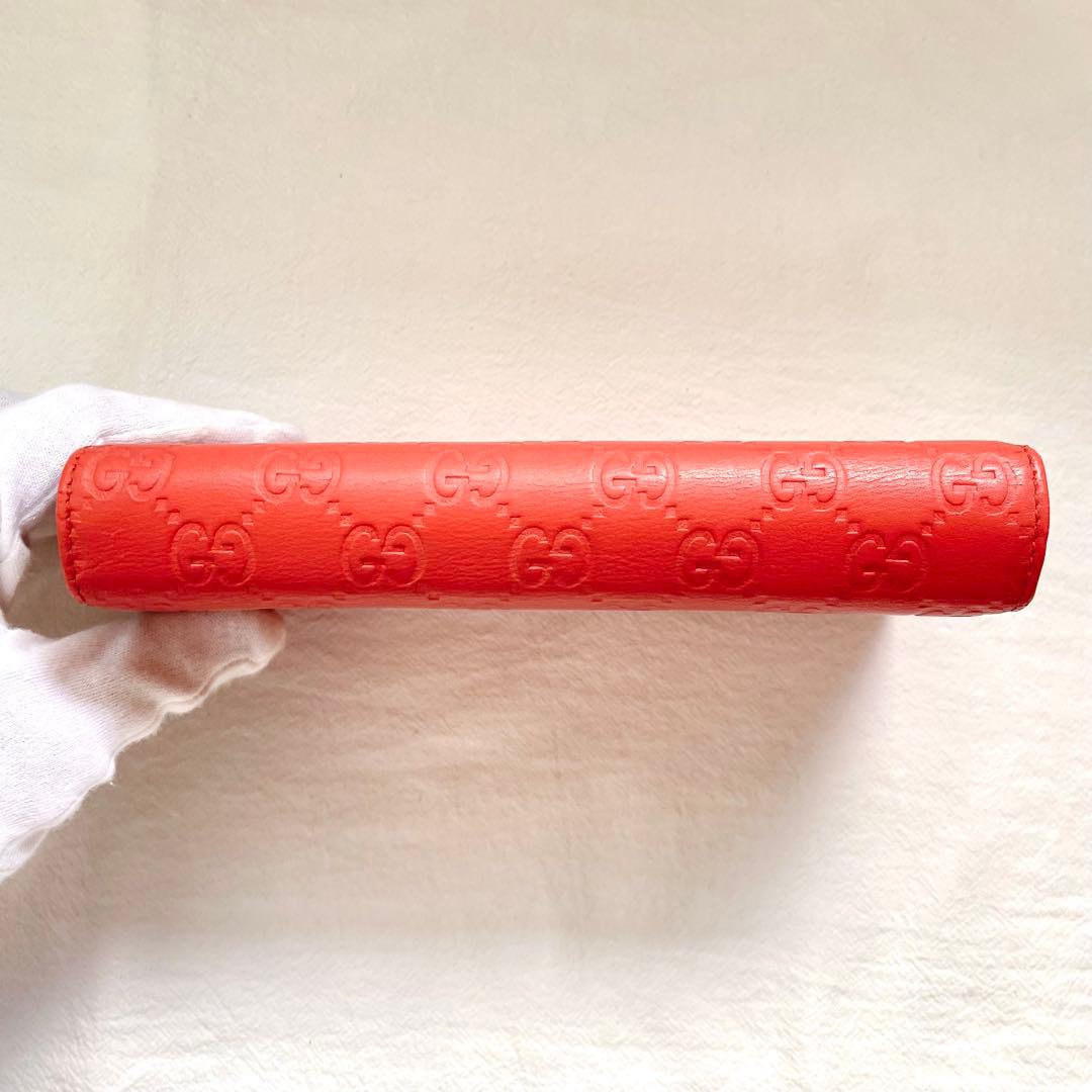 GUCCI グッチ フラップ 長財布　シマレザー　2つ折り財布　1221-③