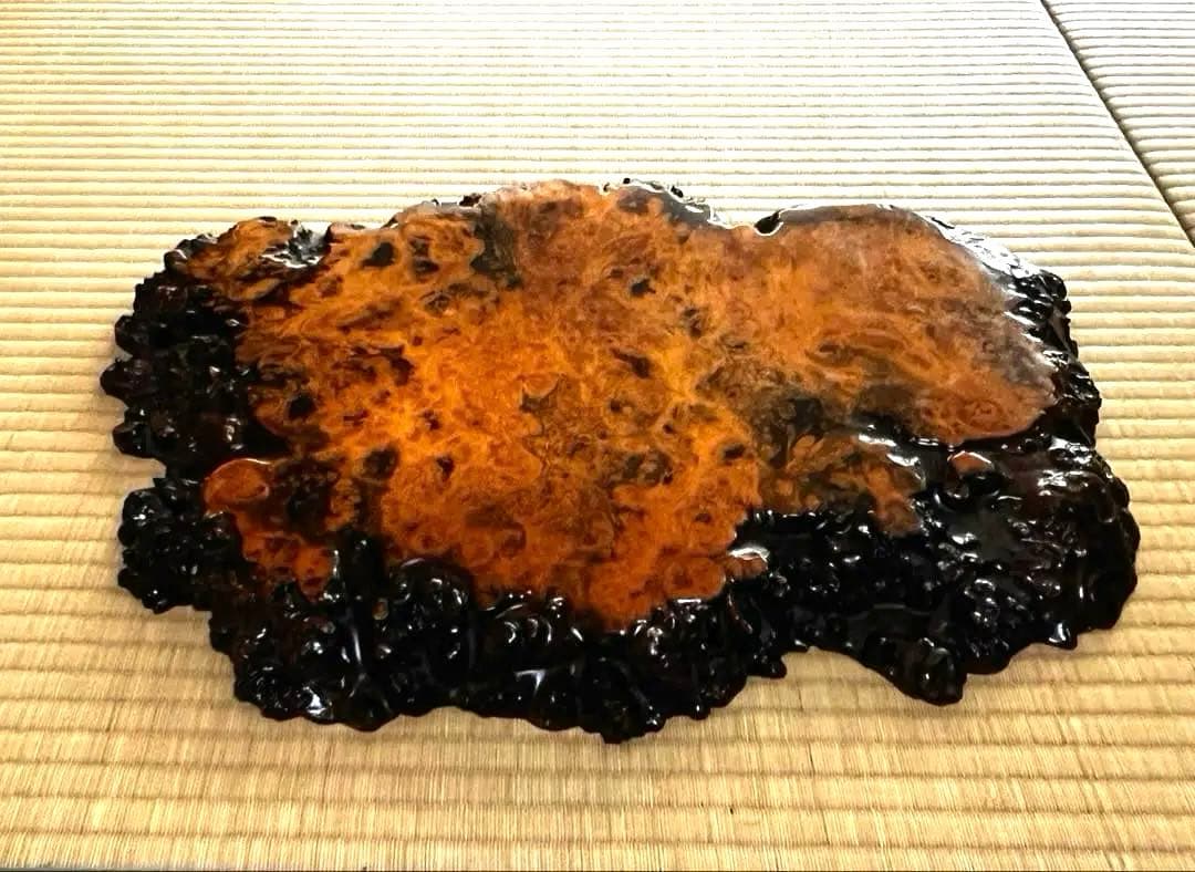 時代古木 花梨 玉杢 瘤 花台 香台 盆栽台 平台 約50㎝