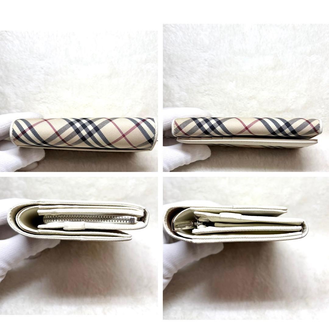 美品　BURBERRY バーバリー 二つ折り財布 ノバチェック ホワイト
