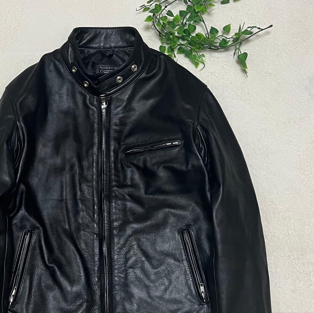 ホーンワークス　シングル　ライダース　ジャケット　ブラック　レザー　XL