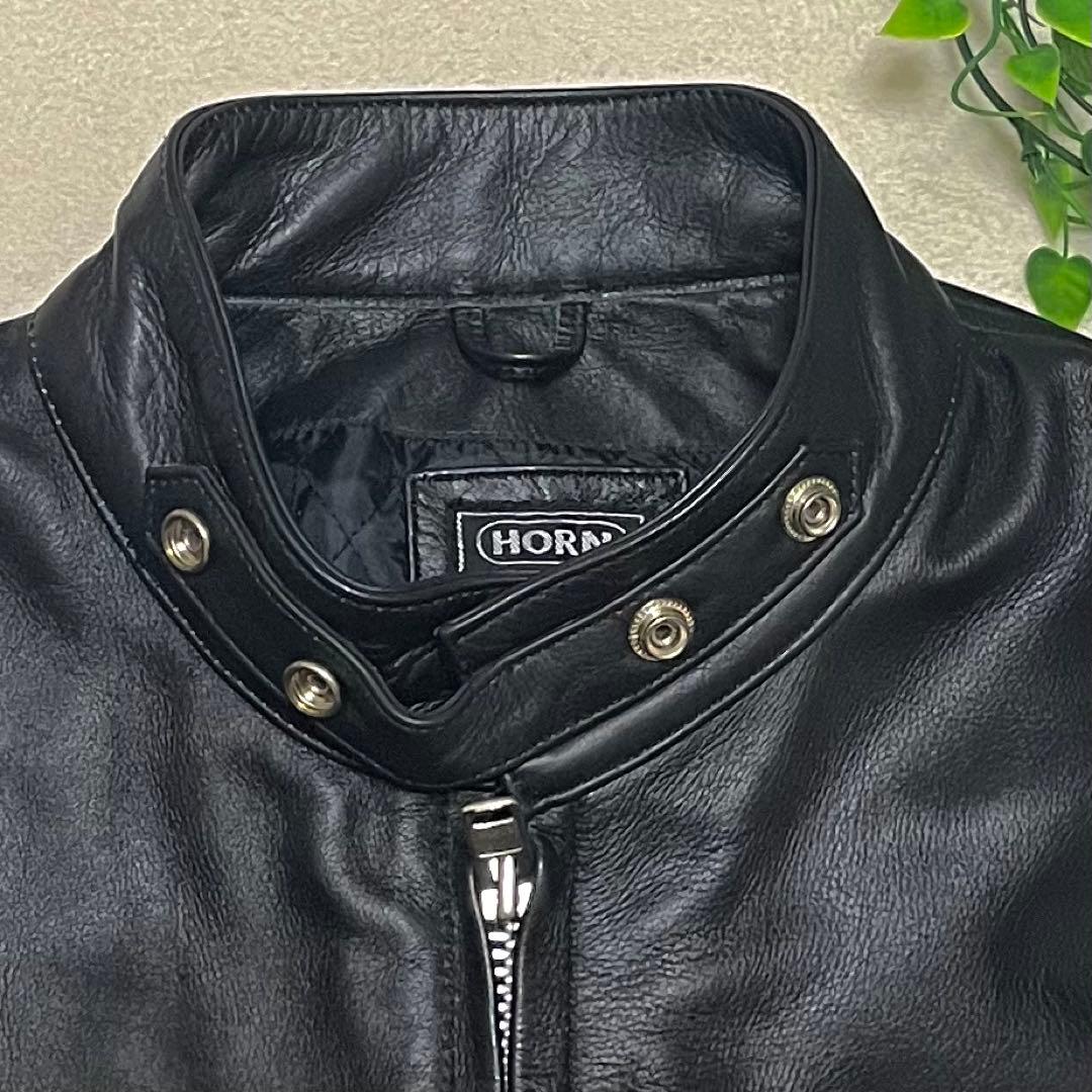 ホーンワークス　シングル　ライダース　ジャケット　ブラック　レザー　XL