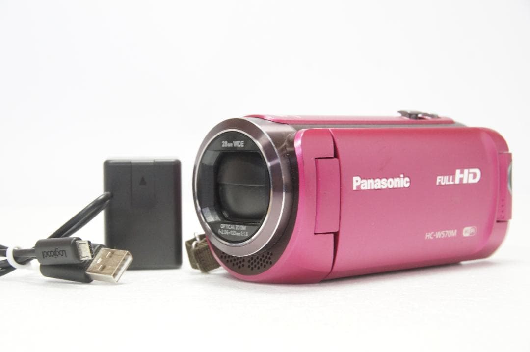 【美品】Panasonic HC-W570M ピンク ビデオカメラ フルHD