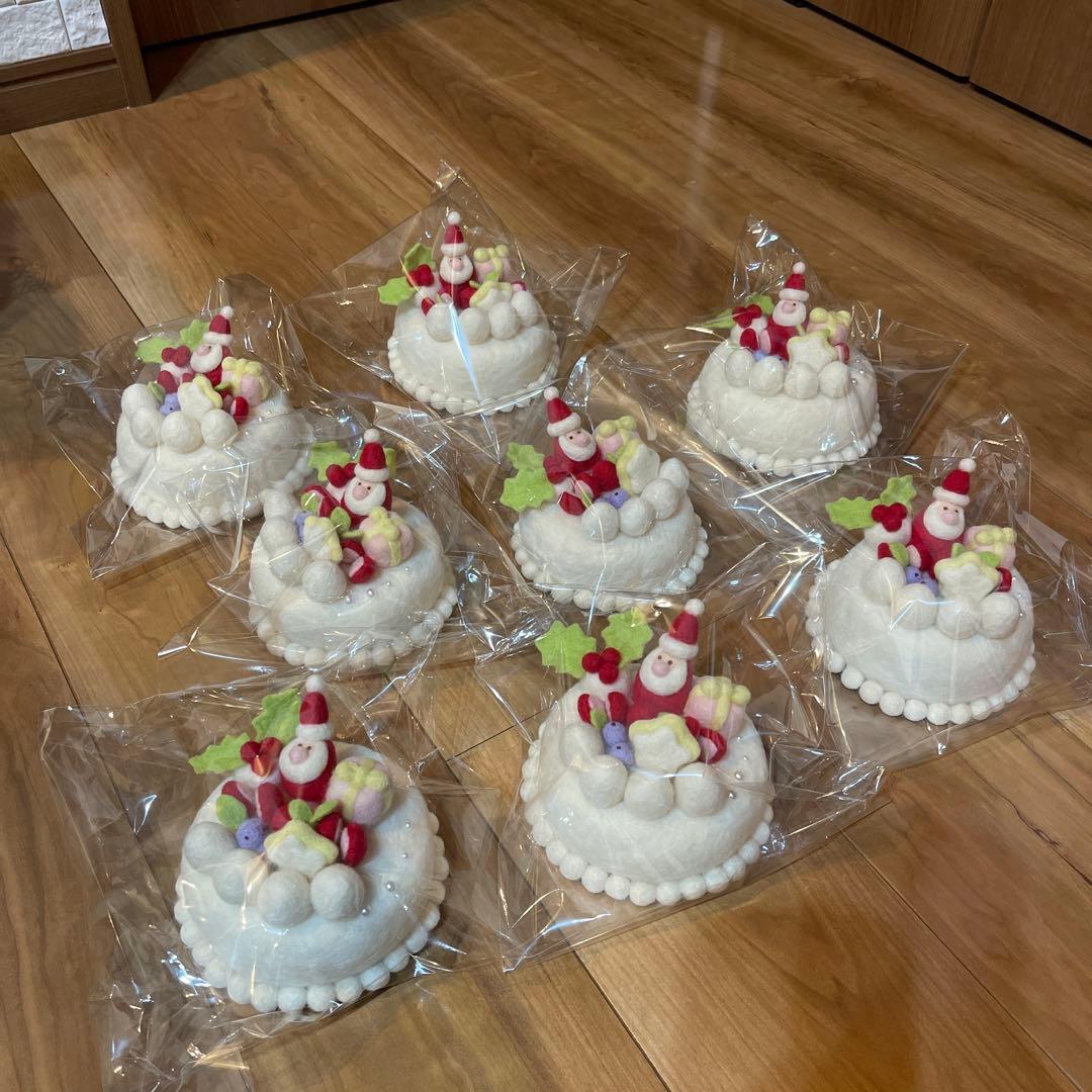 にこ様　オーダー品　羊毛フェルトのクリスマスケーキ8点　ブッシュドノエル3点