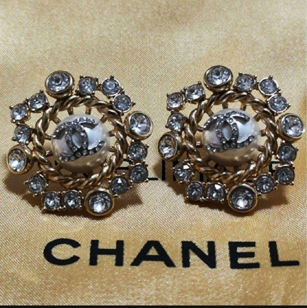 激レアシャネル CHANEL ピアス ココマーク パール　ラインストーン