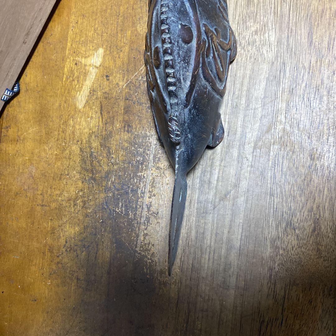 銅器梵字入り魚図鈴