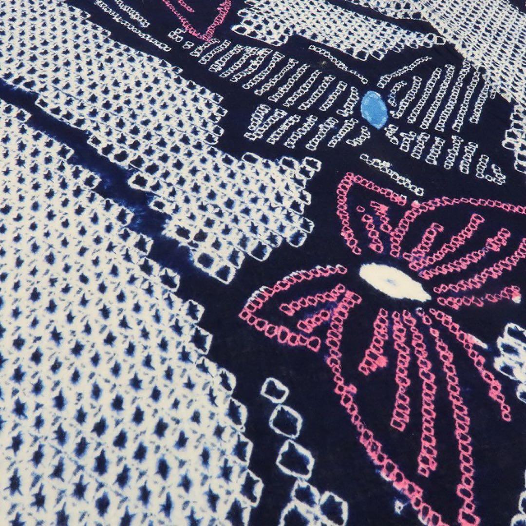 あきちゃん✺美品未着用 有松鳴海絞り 蝶 綿 高級浴衣 着物 A2172