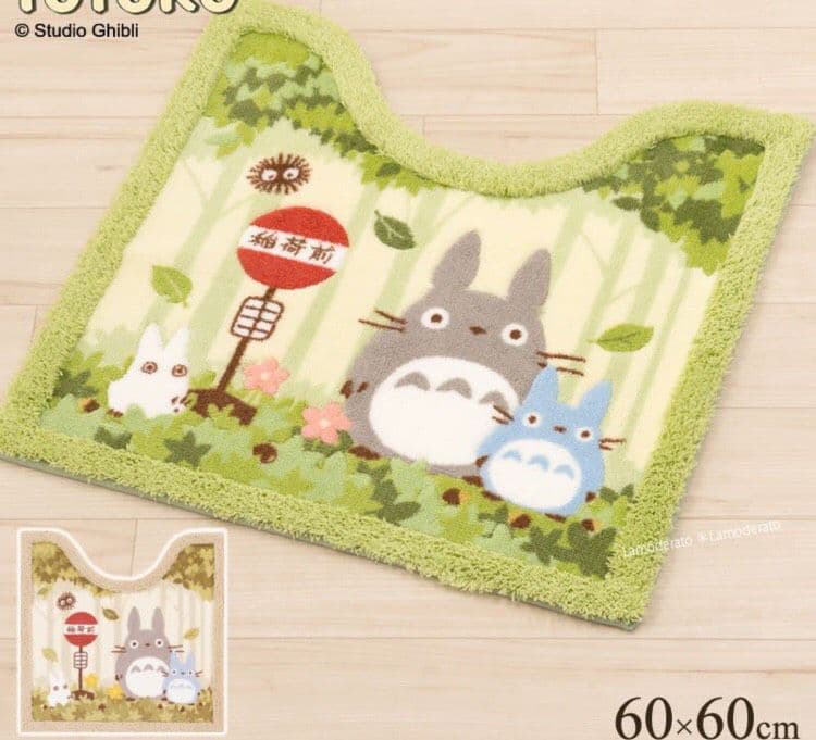 グリーン色　ジブリ　となりのトトロ　ネコバス　トイレマットセット　新品