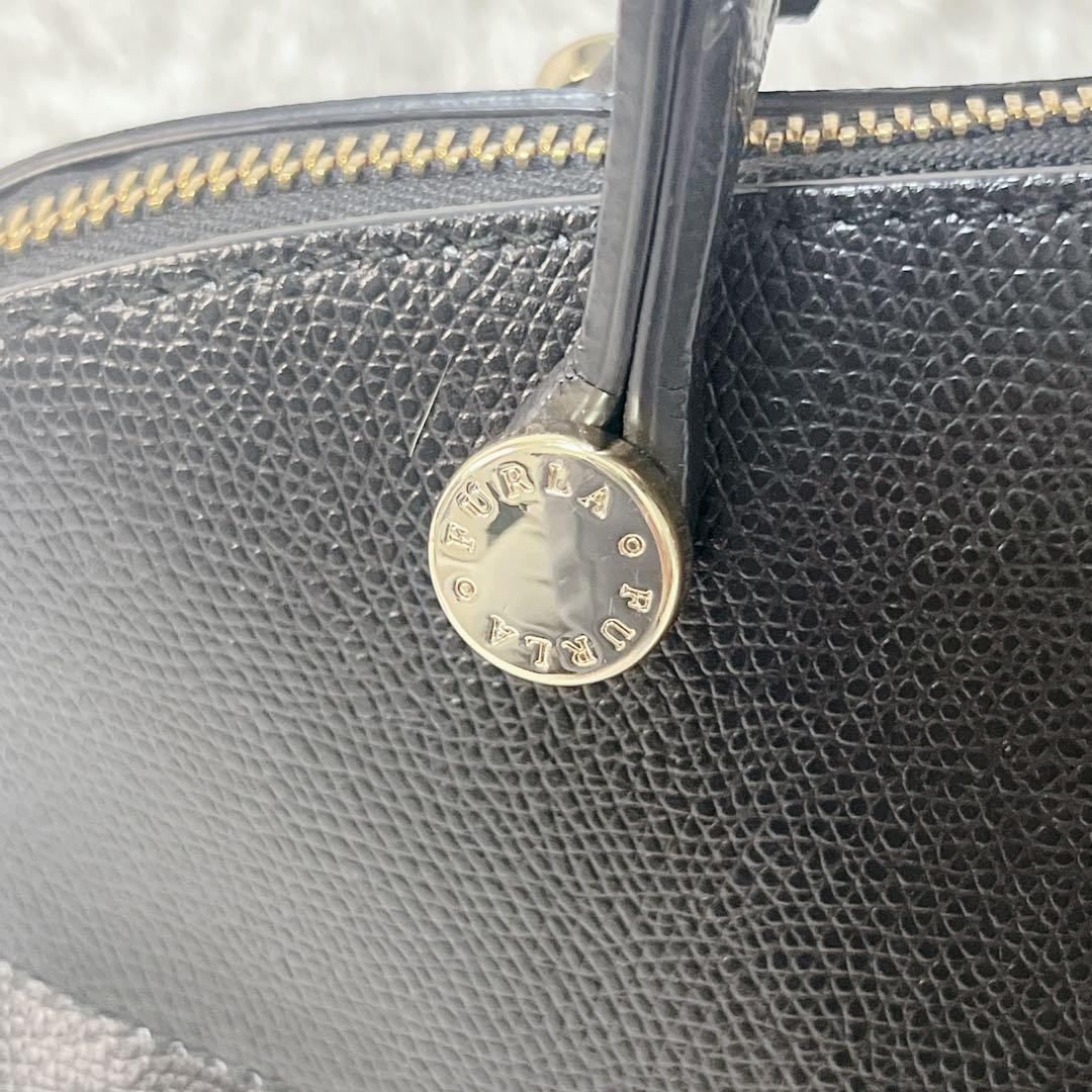 極美品✨FURLA パイパー 2way ハンドバッグ ショルダーバッグ 黒 M