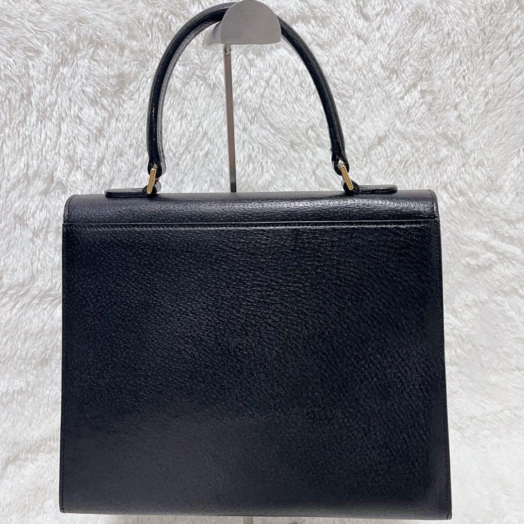 VALENTINO GARAVANI ハンドバッグ ゴールド金具 レザー 黒色