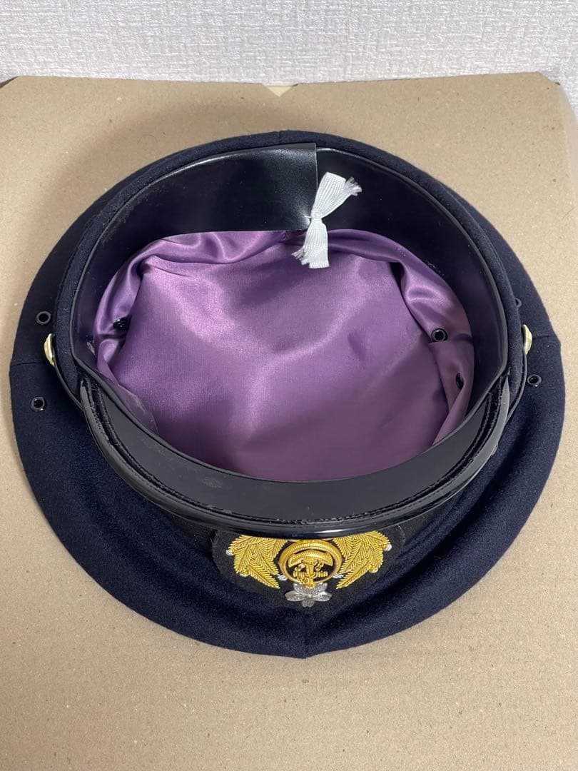 新*線様 大日本帝国海軍 士官軍帽 制帽 58cm 複製品 日覆付 日本軍 未使