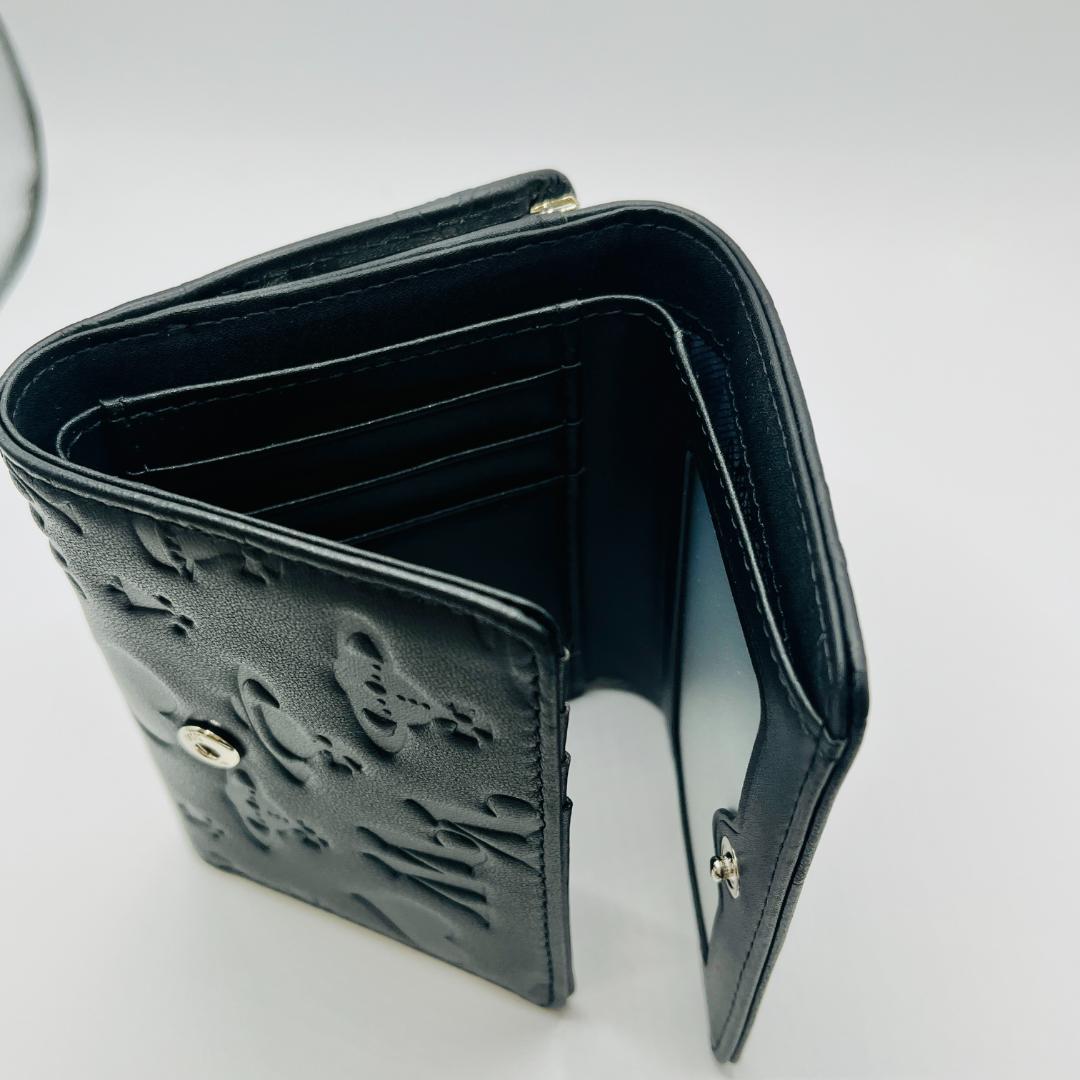 Vivienne Westwood 特価 がま口 定番 折財布 黒 型押しマット