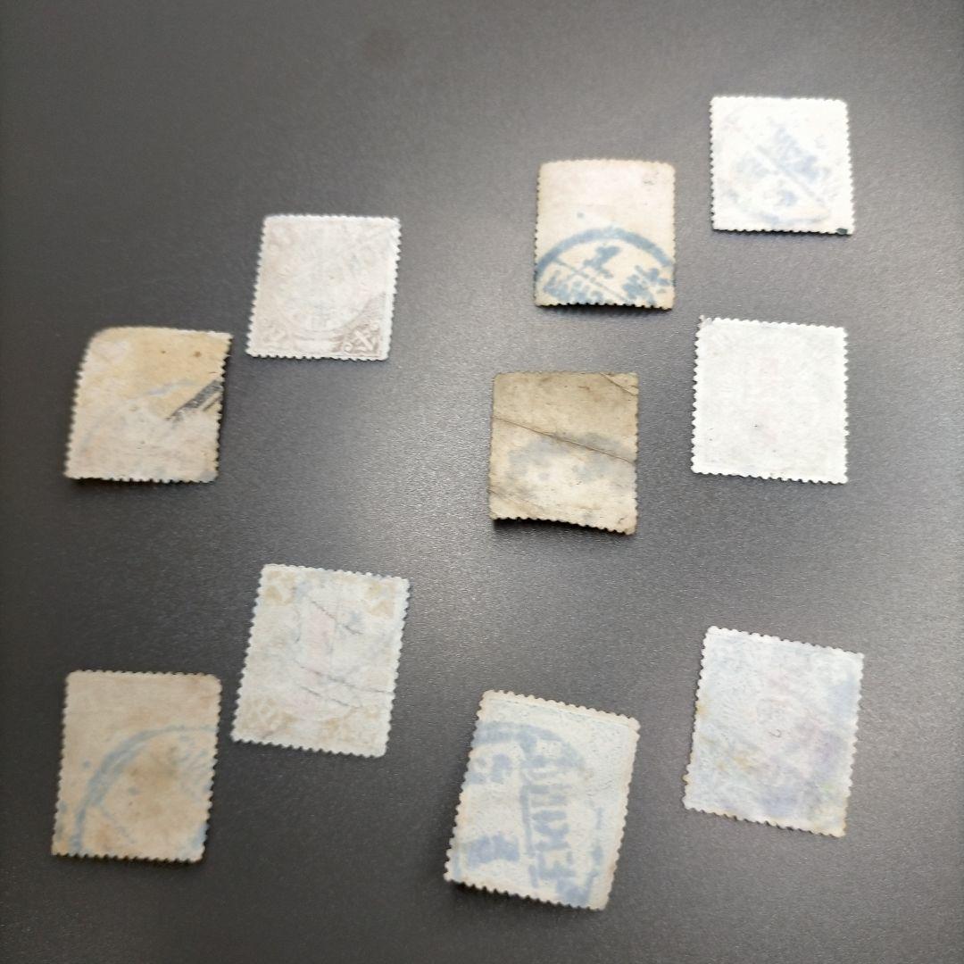 1885 【レア古切手】外国切手 旧中国 大清国郵政 蟠龍図と同柄加刷5組10種