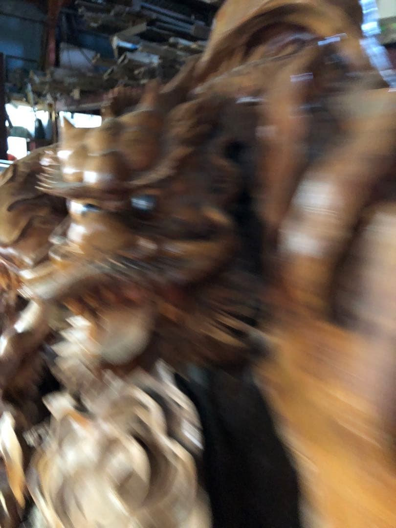 龍の木彫り彫刻 大型作品　重量約100kg 引き取り限定！