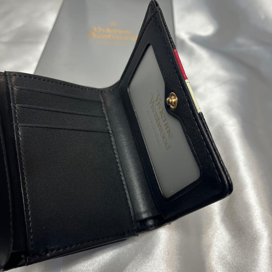 新品 Vivienne Westwood ブラック赤白ライン 三つ折り財布