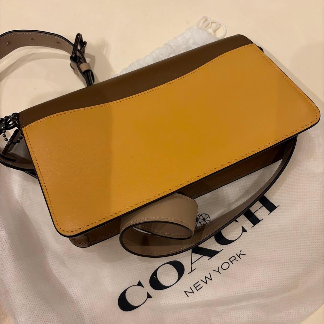 【最終値下げ】COACH ショルダーバッグ ブラウン イエロー