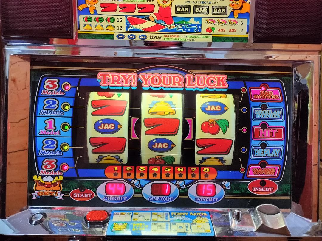 【パチスロ実機】タイヨー★ファニーサンタ【不要機付】４号機・レトロ・希少台