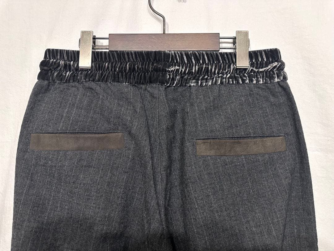 新品Dhyanaウールストライプサルエルリブパンツbacklashバックラッシュ