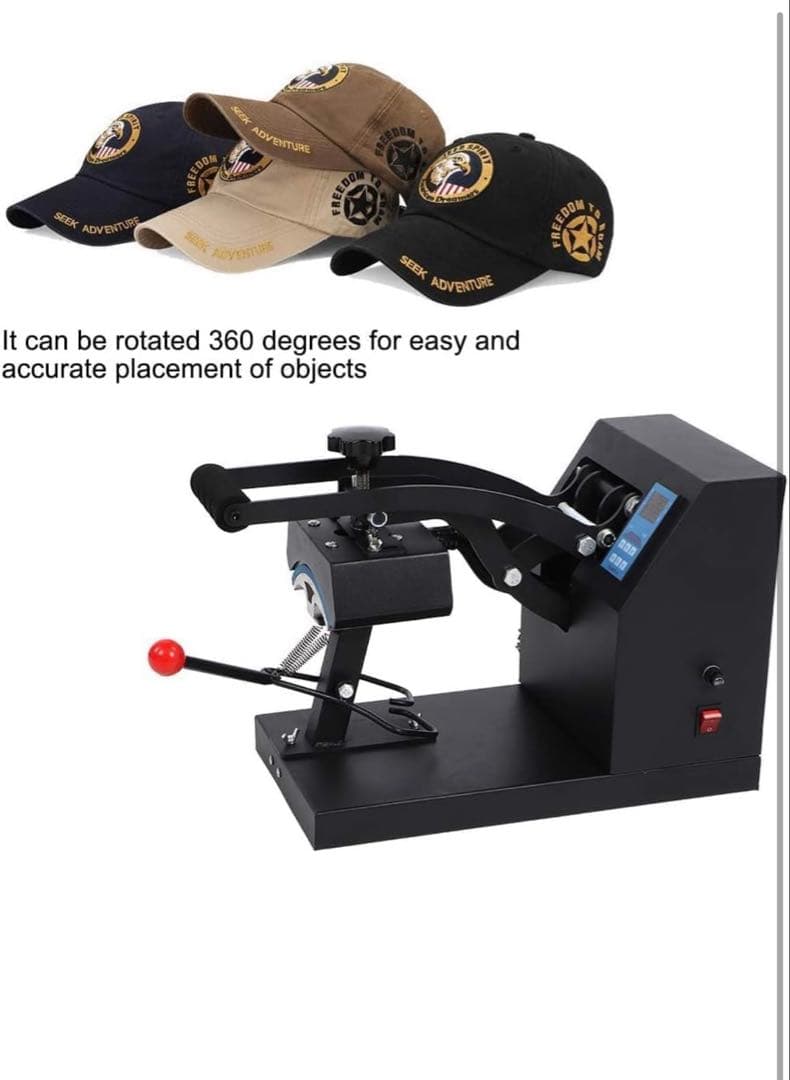 キャップ用 熱転写プレス機 ヒートプレス 帽子プリント機 動作品