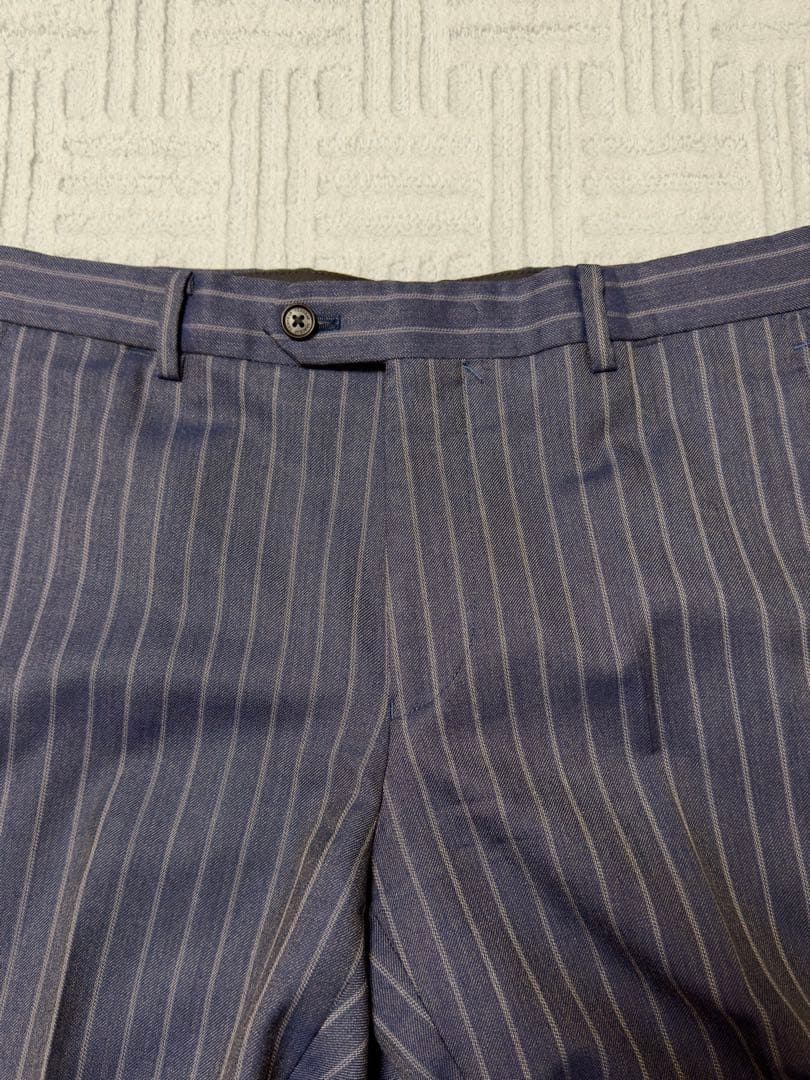 美品 ティノラス TENORAS ブルー ストライプ 3ピース